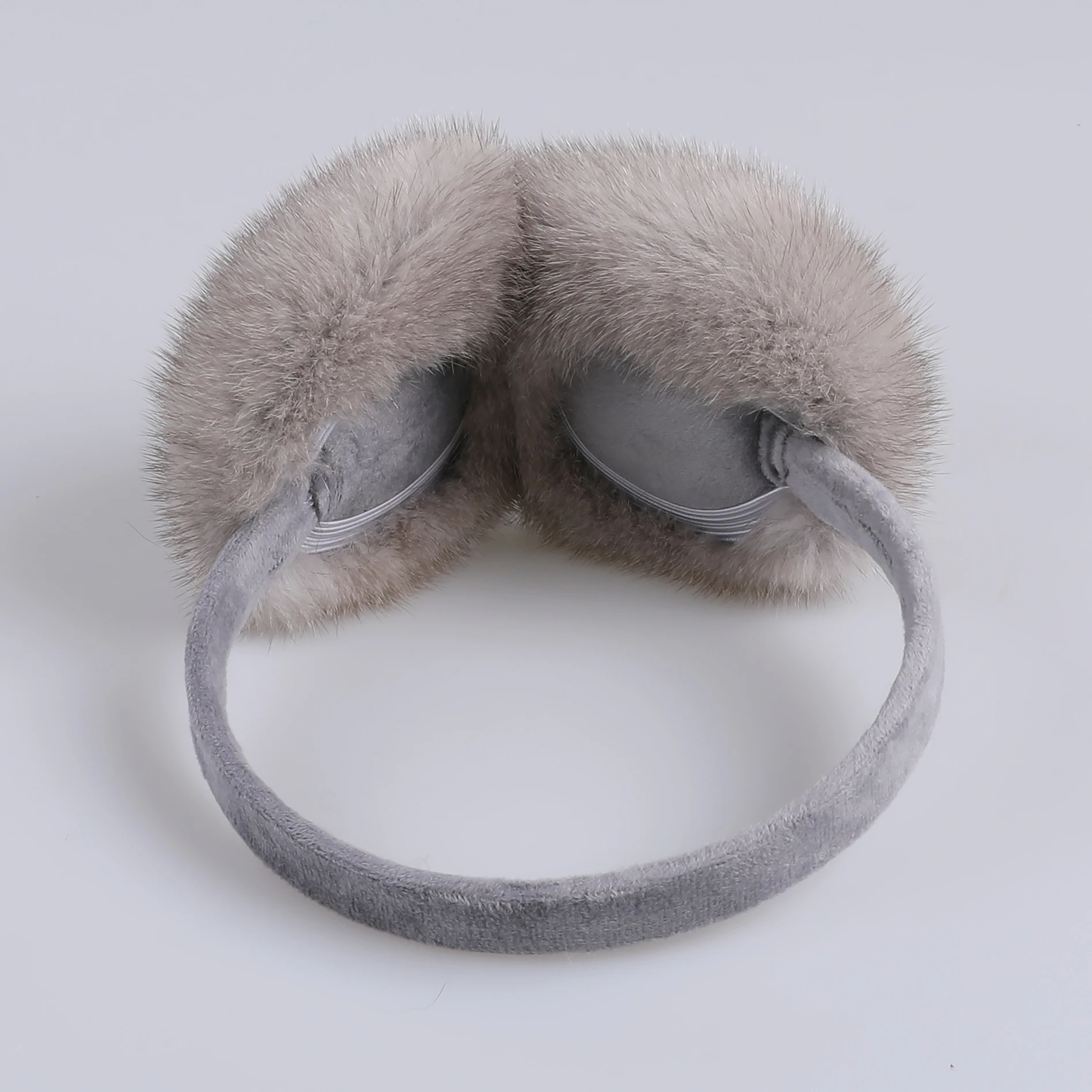 BOONJOVIA Unisex Real Mink Fur Earmuffs With Velvet Band Mens Womens Foldable Ear Warmer-Luxury Winter