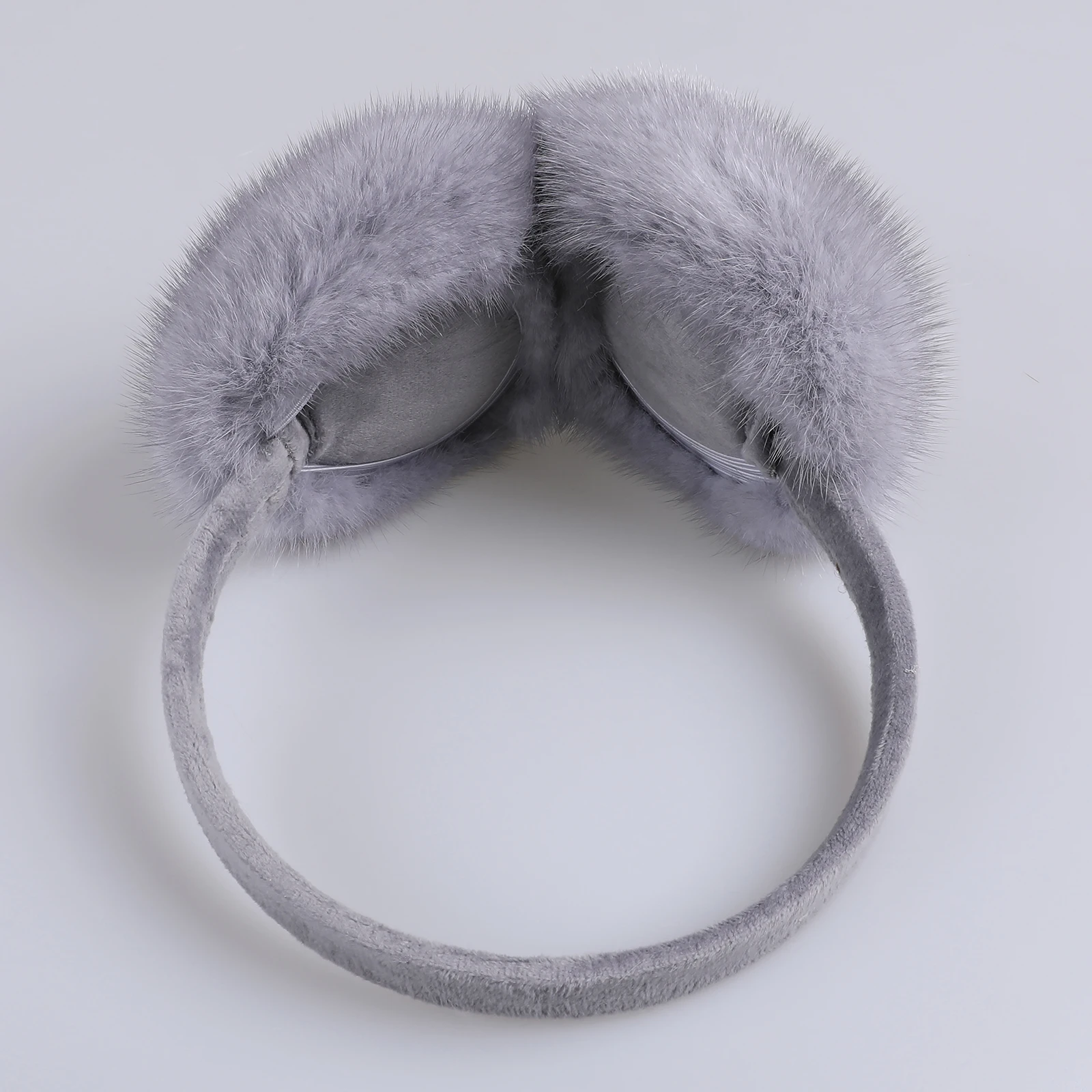 BOONJOVIA Unisex Real Mink Fur Earmuffs With Velvet Band Mens Womens Foldable Ear Warmer-Luxury Winter