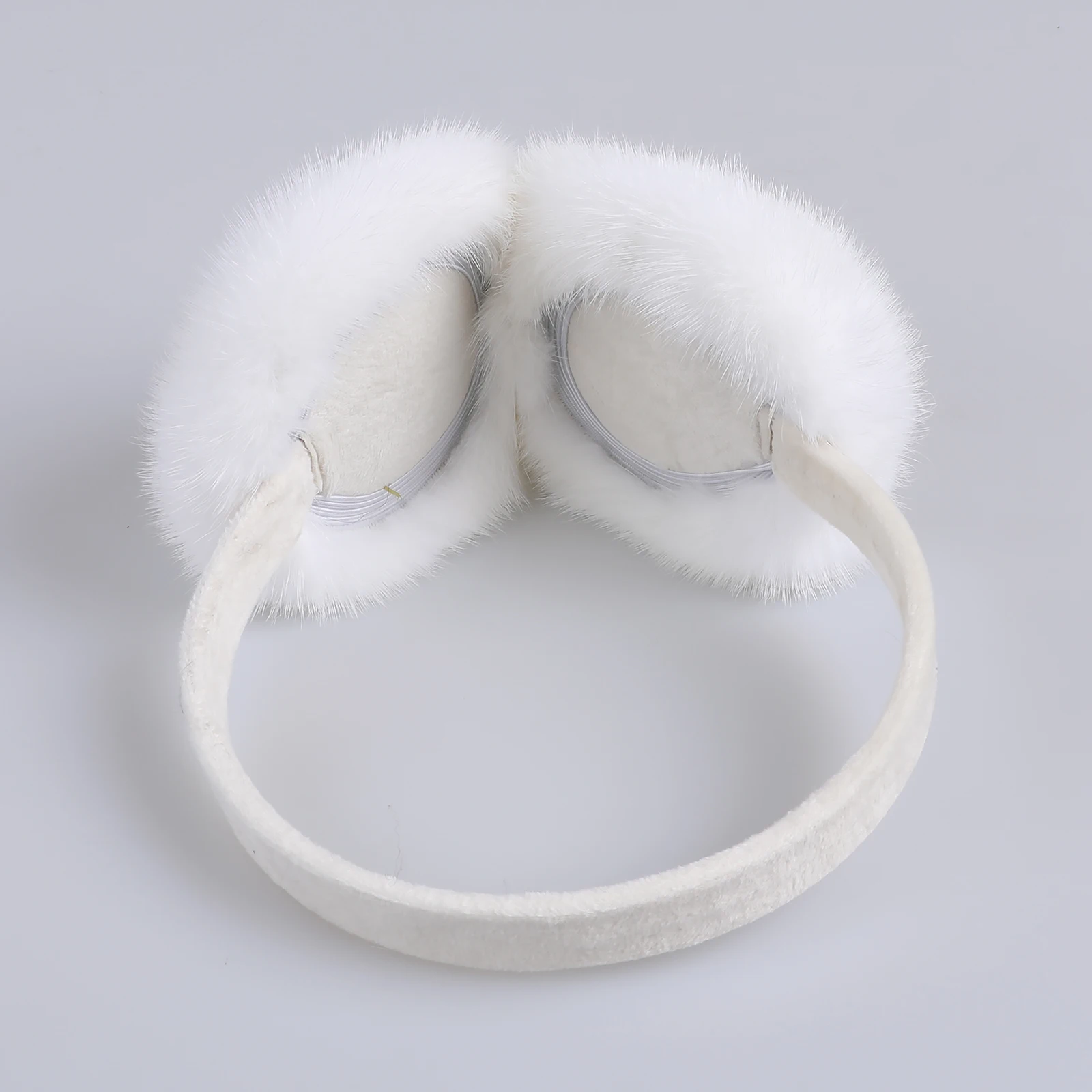 BOONJOVIA Unisex Real Mink Fur Earmuffs With Velvet Band Mens Womens Foldable Ear Warmer-Luxury Winter