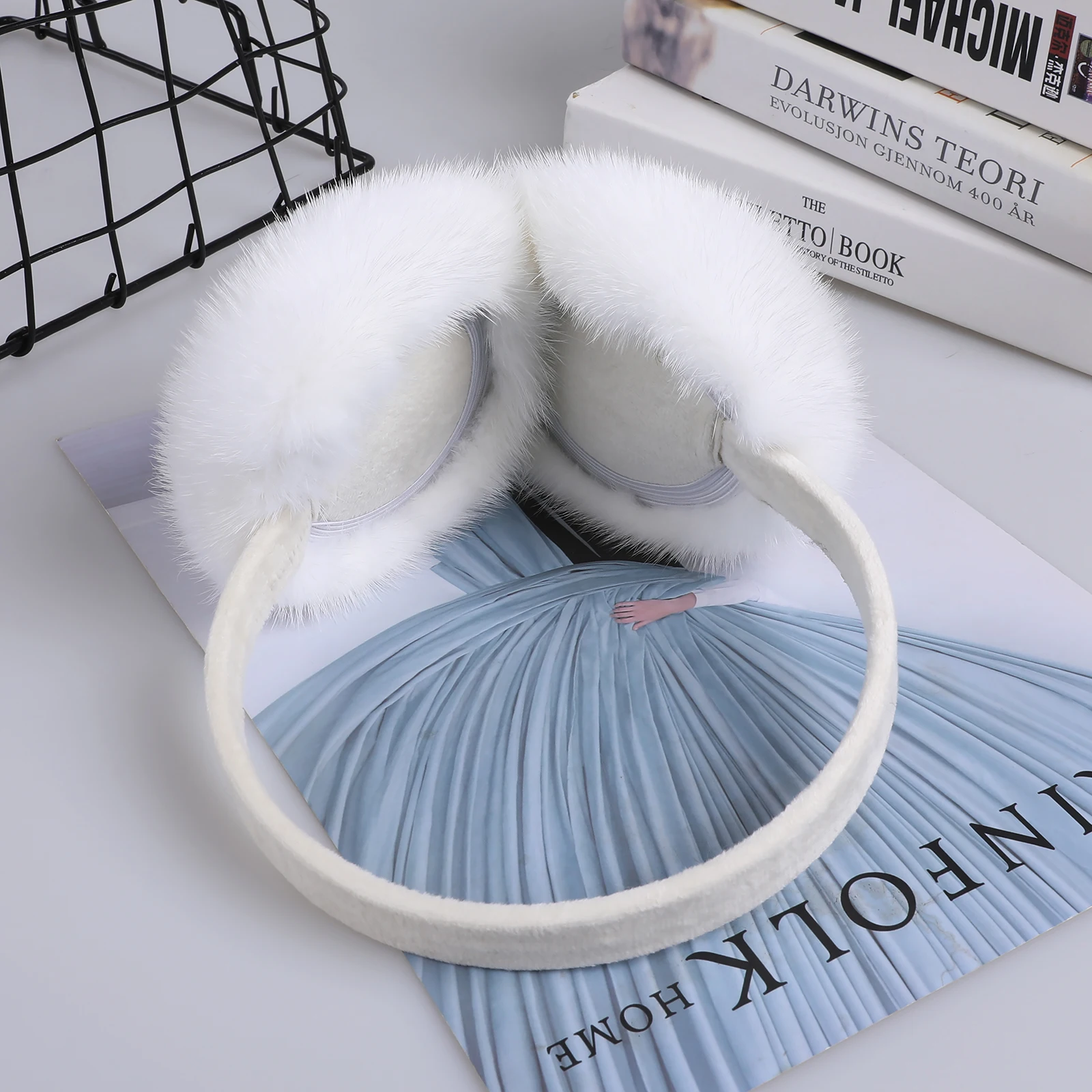Luxury Winter Fashion Unisex Genuine Mink Fur Earmuffs With Velvet Band Mens Womens Foldable Ear Warmer Real Fur Ear Muff