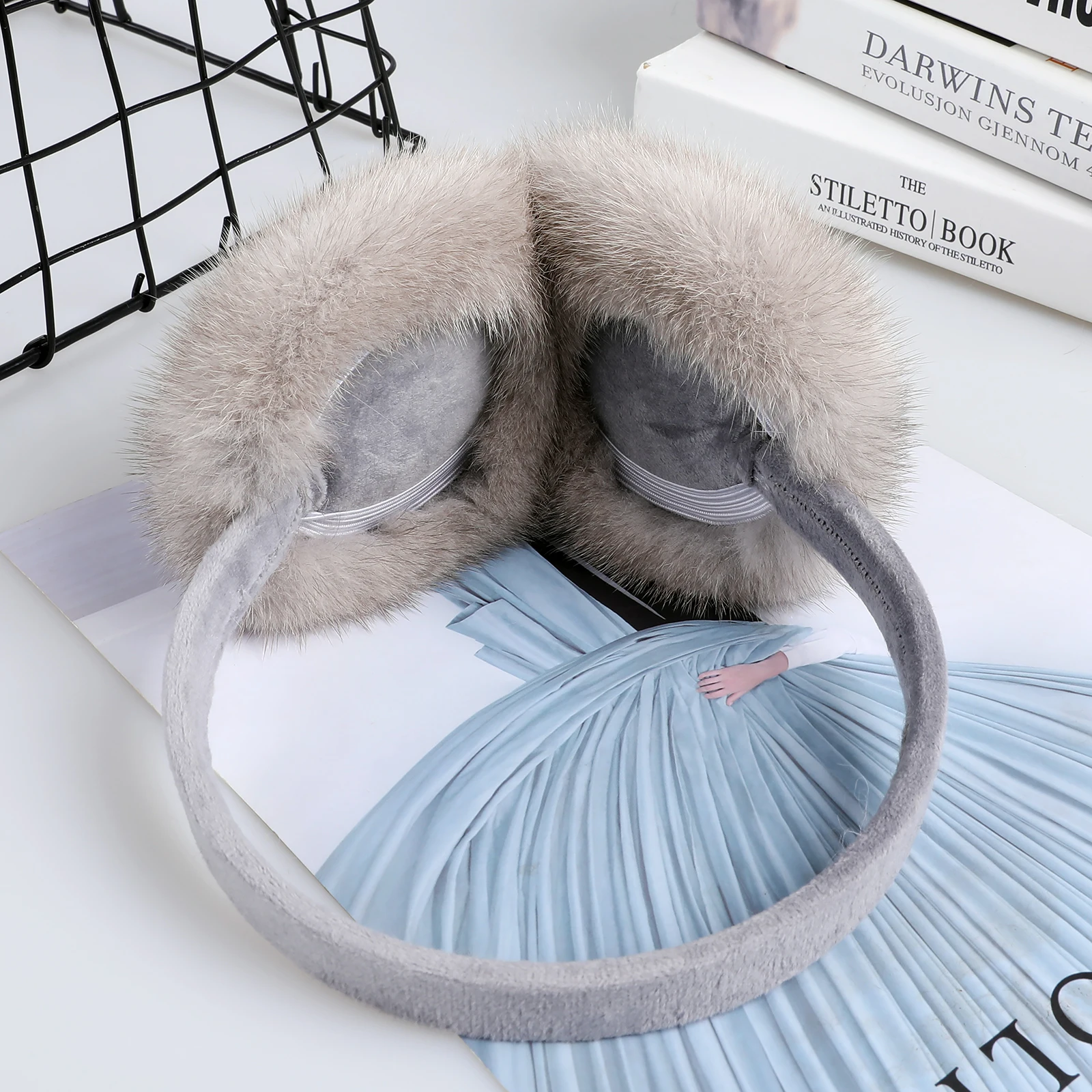 Luxury Winter Fashion Unisex Genuine Mink Fur Earmuffs With Velvet Band Mens Womens Foldable Ear Warmer Real Fur Ear Muff