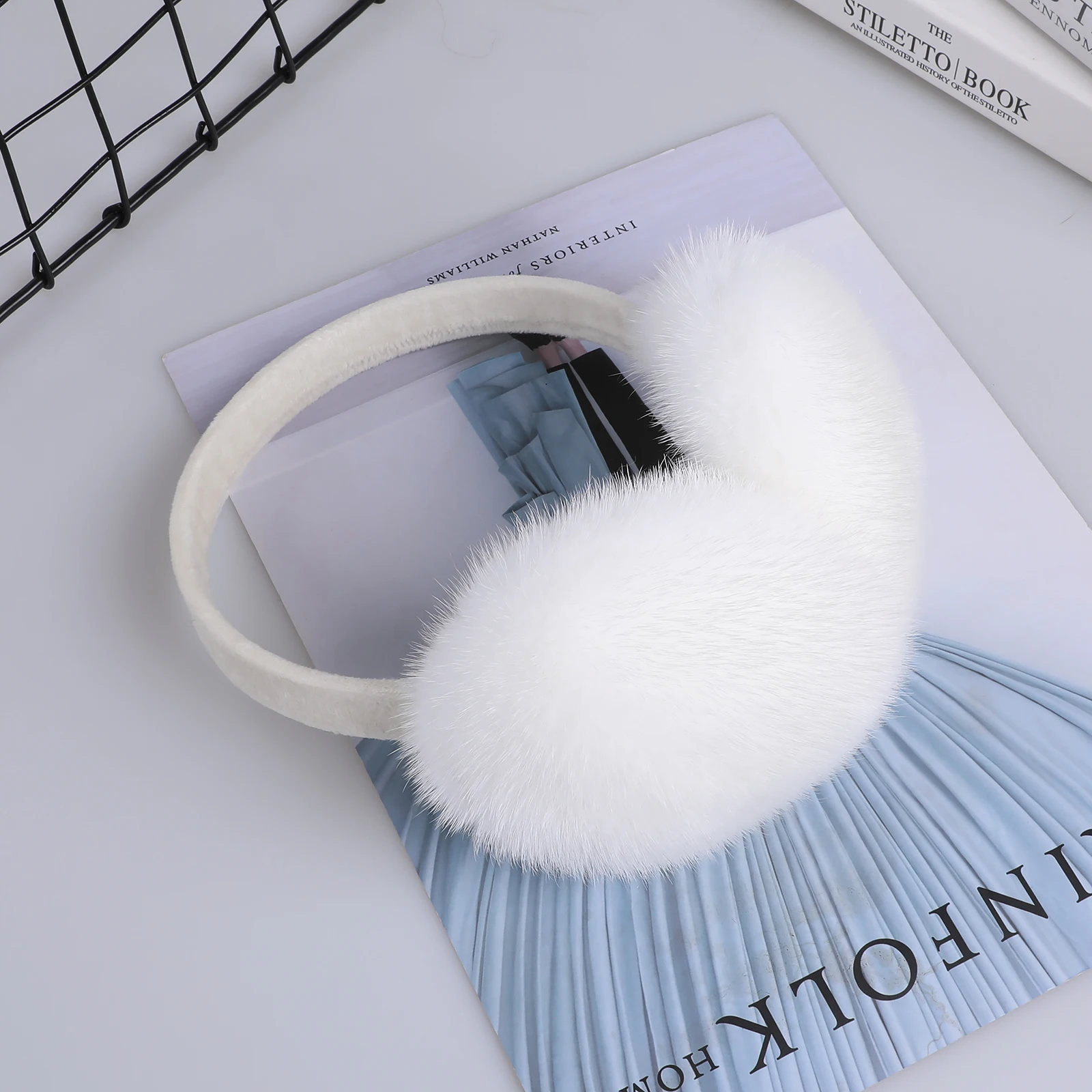 Luxury Winter Fashion Unisex Genuine Mink Fur Earmuffs With Velvet Band Mens Womens Foldable Ear Warmer Real Fur Ear Muff