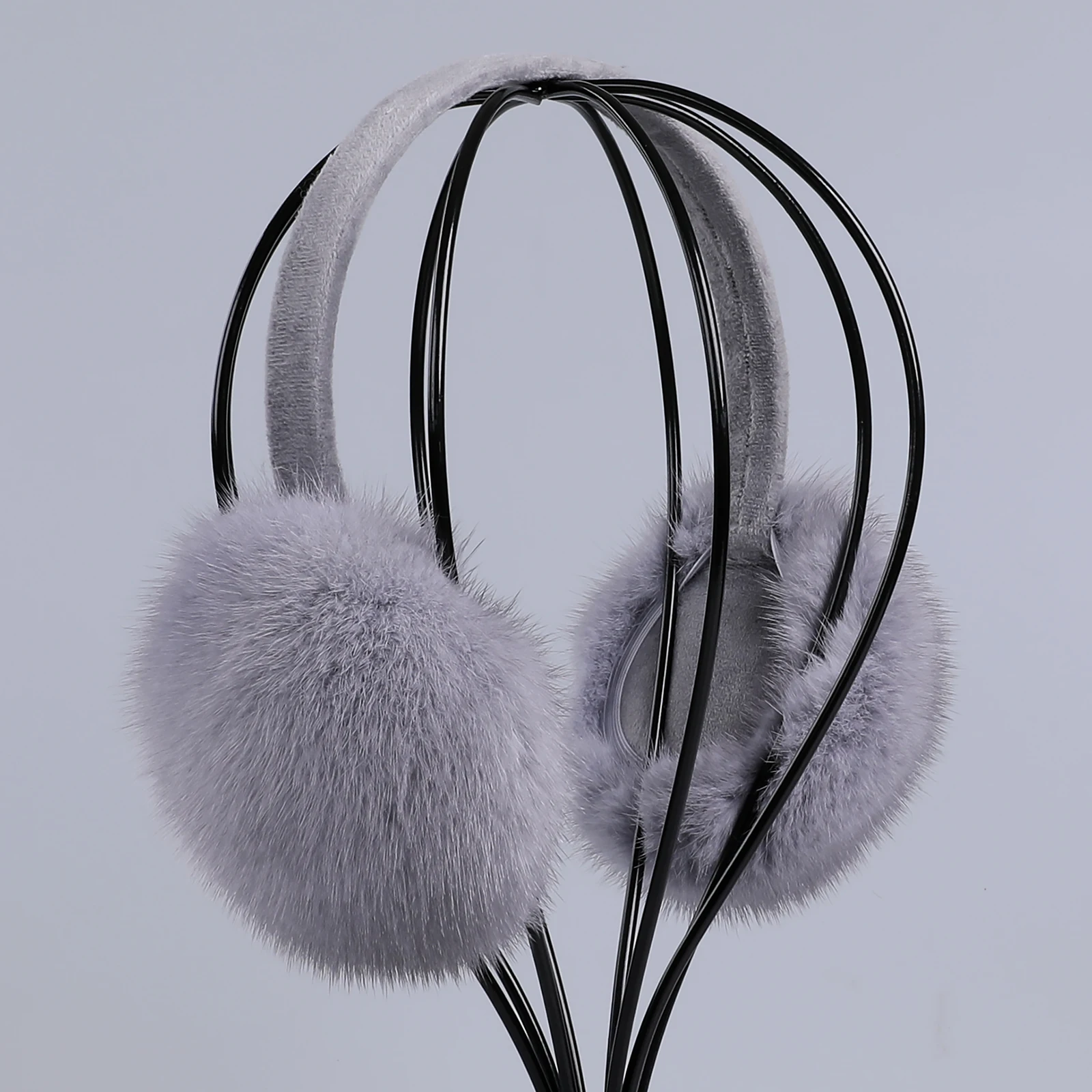 Luxury Winter Fashion Unisex Genuine Mink Fur Earmuffs With Velvet Band Mens Womens Foldable Ear Warmer Real Fur Ear Muff