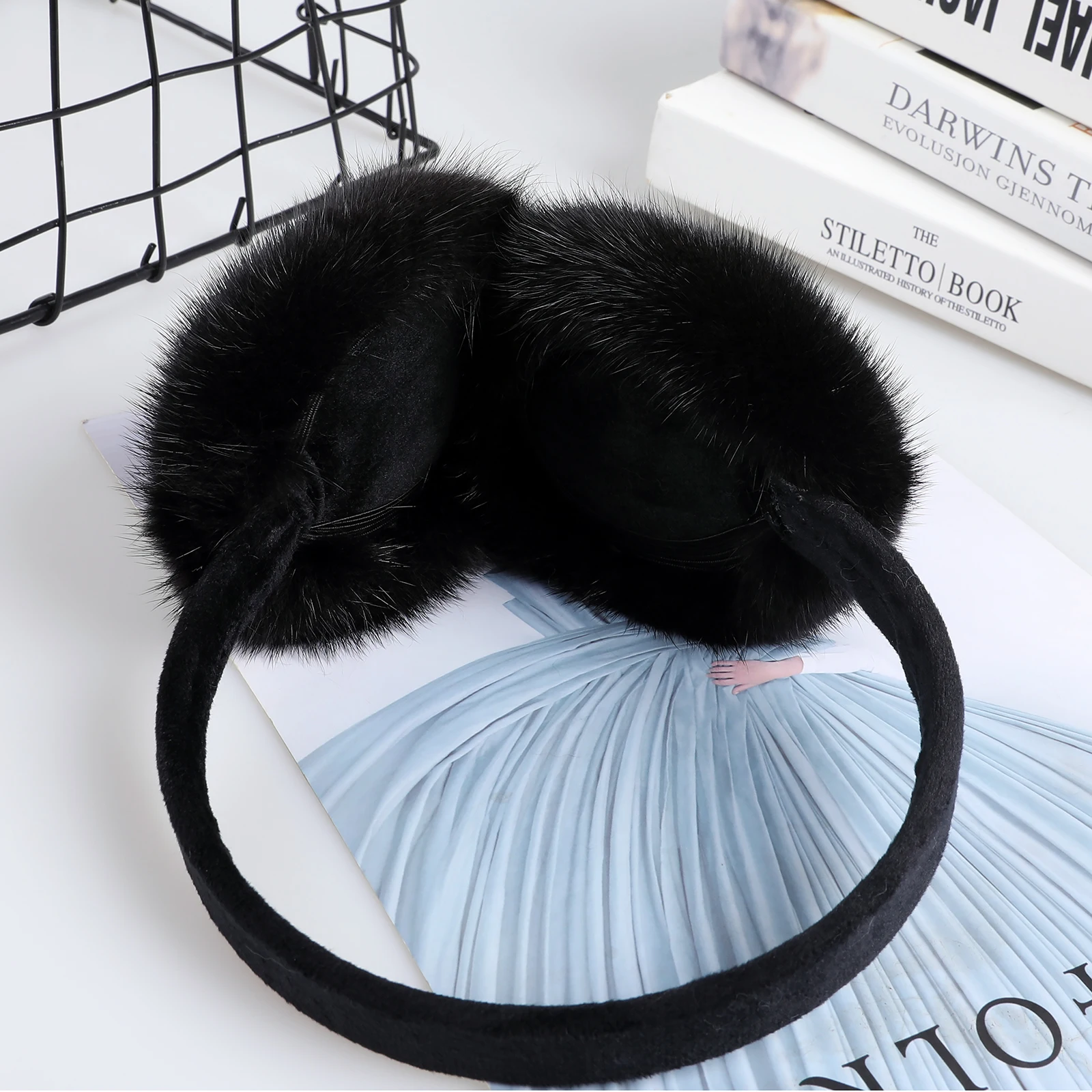Luxury Winter Fashion Unisex Genuine Mink Fur Earmuffs With Velvet Band Mens Womens Foldable Ear Warmer Real Fur Ear Muff
