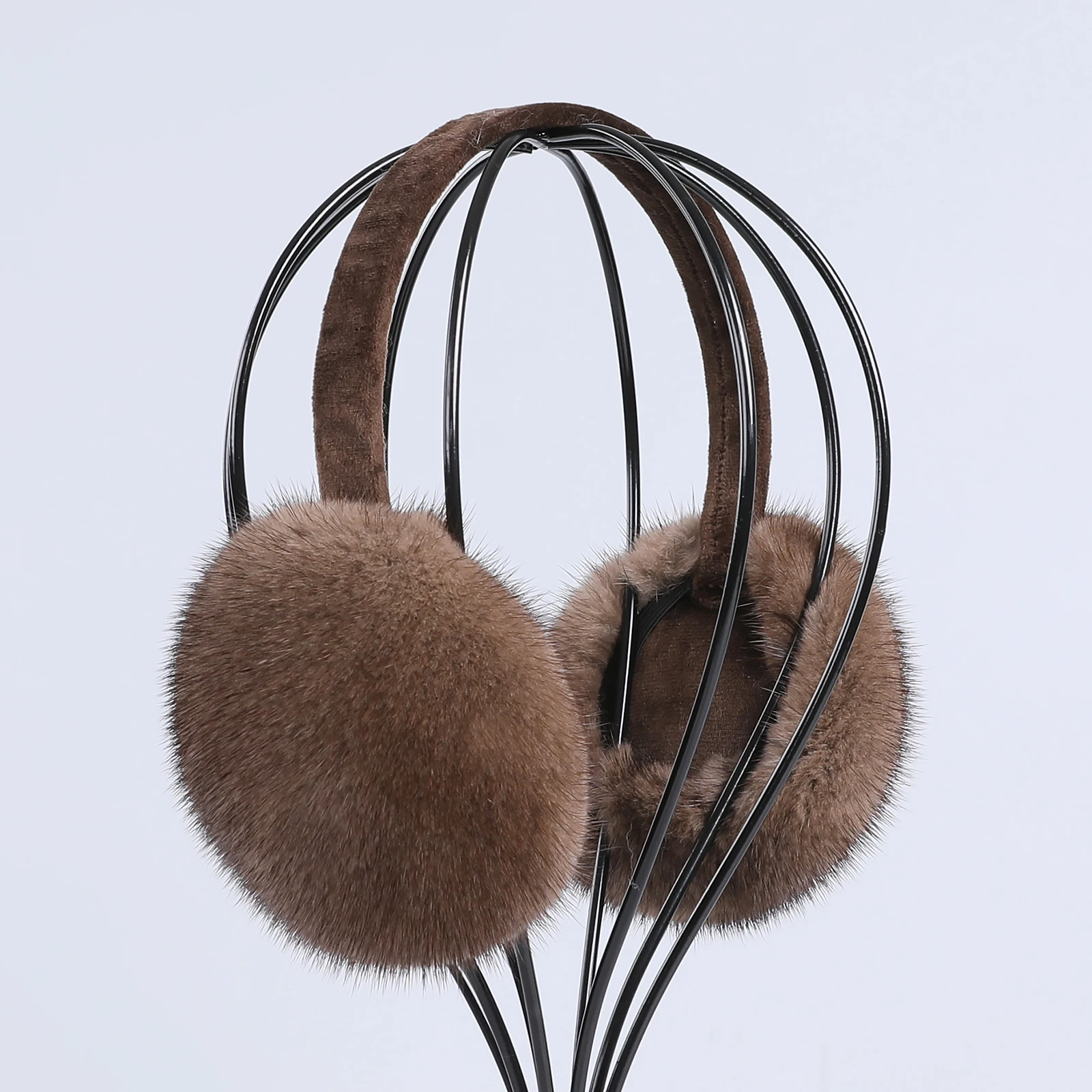Luxury Winter Fashion Unisex Genuine Mink Fur Earmuffs With Velvet Band Mens Womens Foldable Ear Warmer Real Fur Ear Muff