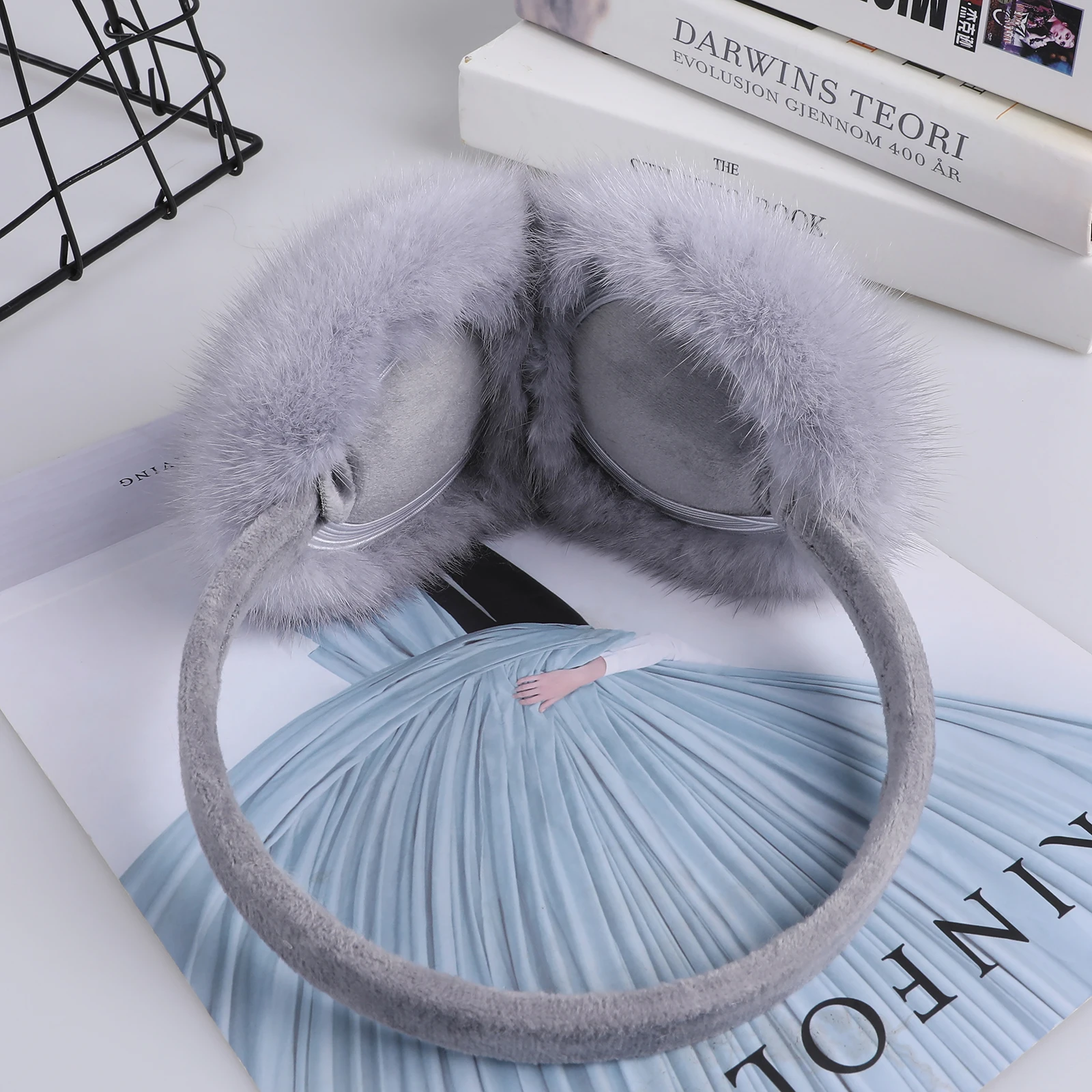 Luxury Winter Fashion Unisex Genuine Mink Fur Earmuffs With Velvet Band Mens Womens Foldable Ear Warmer Real Fur Ear Muff