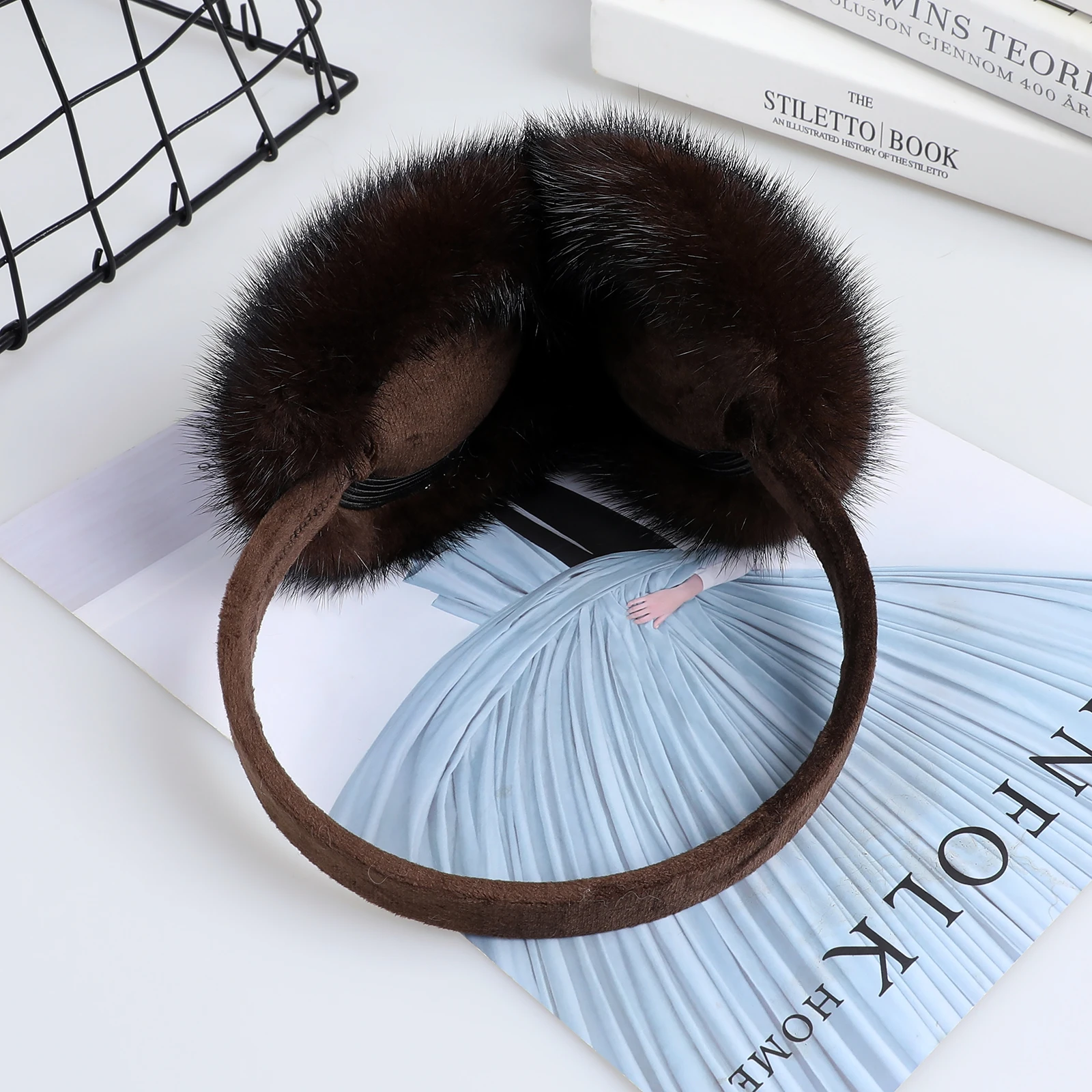 Luxury Winter Fashion Unisex Genuine Mink Fur Earmuffs With Velvet Band Mens Womens Foldable Ear Warmer Real Fur Ear Muff
