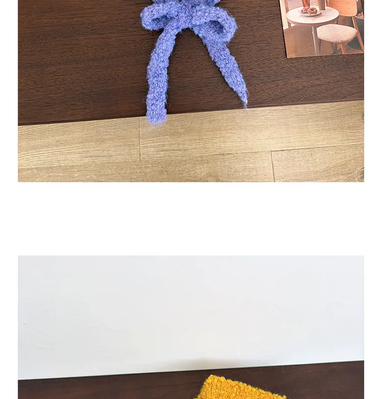 Korean Minimalist Solid Color Knitted Earmuffs Women Plush Strap Ear Warmers Stylish Photo Prop Winter Cold‑proof Ear Covers