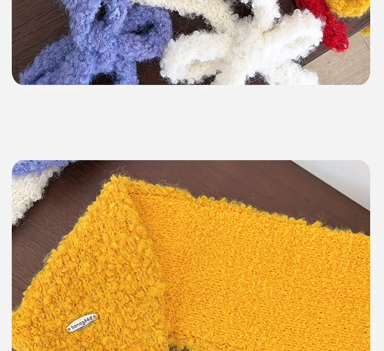 Korean Minimalist Solid Color Knitted Earmuffs Women Plush Strap Ear Warmers Stylish Photo Prop Winter Cold‑proof Ear Covers