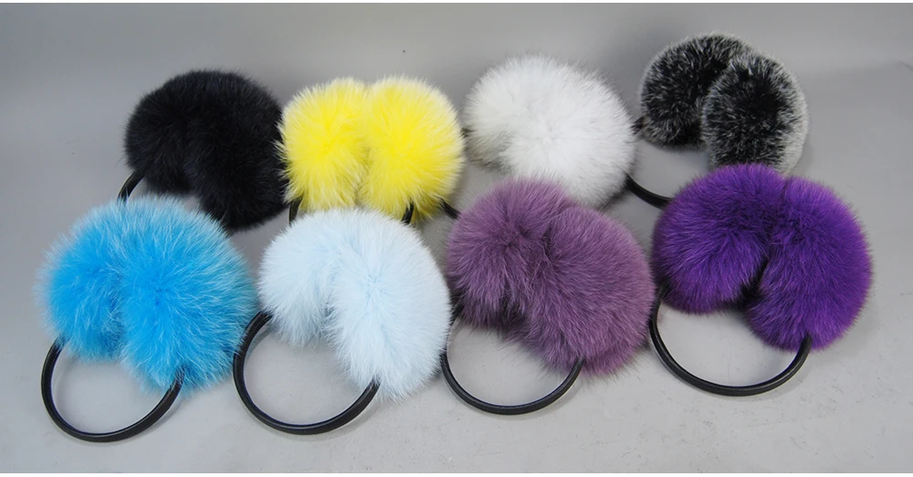 New Winter Real Fox Fur Earmuffs for Women Natural Fox Fur Scarves Dual use Genuine Warmer Plush EarMuff Outdoor Solid Fur Scarf