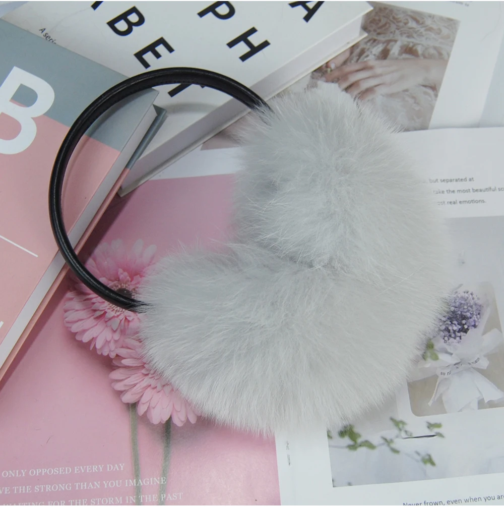 New Winter Real Fox Fur Earmuffs for Women Natural Fox Fur Scarves Dual use Genuine Warmer Plush EarMuff Outdoor Solid Fur Scarf