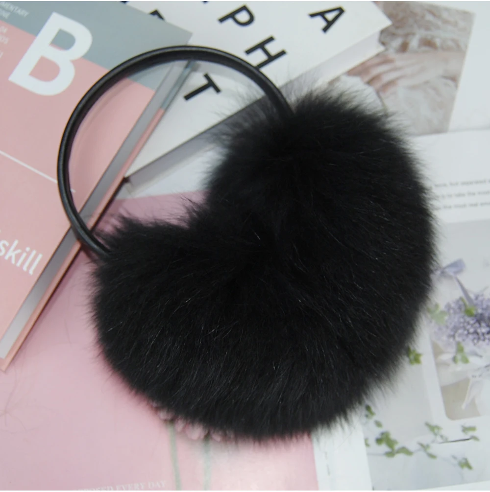 New Winter Real Fox Fur Earmuffs for Women Natural Fox Fur Scarves Dual use Genuine Warmer Plush EarMuff Outdoor Solid Fur Scarf