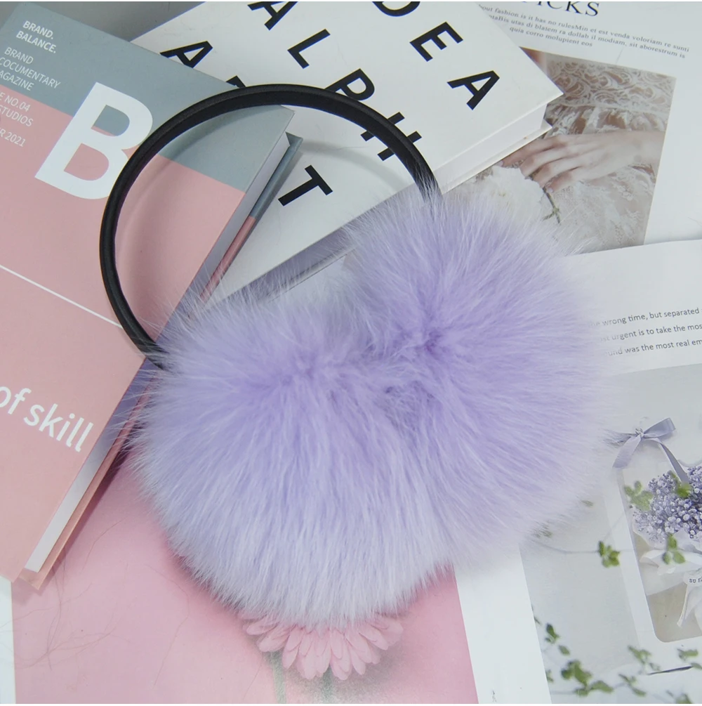 New Winter Real Fox Fur Earmuffs for Women Natural Fox Fur Scarves Dual use Genuine Warmer Plush EarMuff Outdoor Solid Fur Scarf
