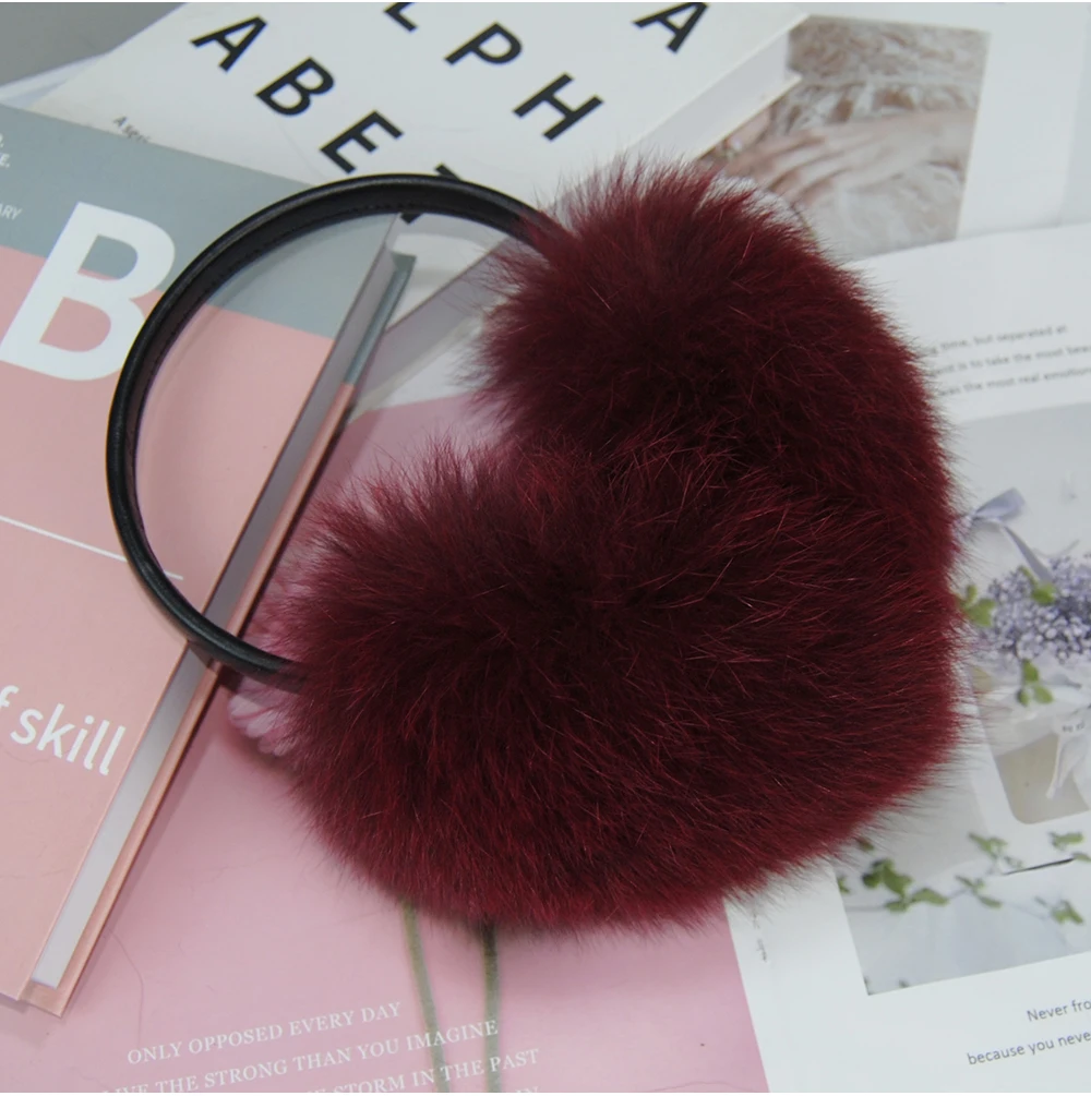 New Winter Real Fox Fur Earmuffs for Women Natural Fox Fur Scarves Dual use Genuine Warmer Plush EarMuff Outdoor Solid Fur Scarf