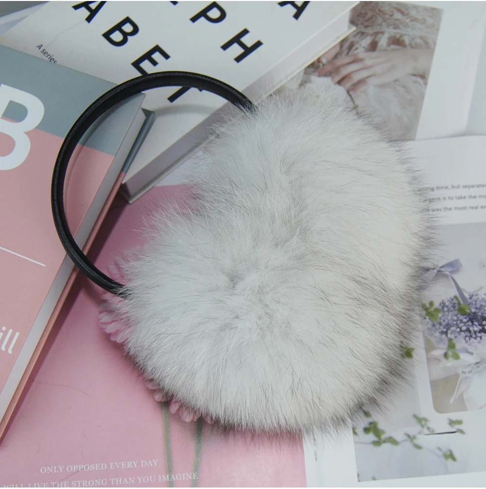 New Winter Real Fox Fur Earmuffs for Women Natural Fox Fur Scarves Dual use Genuine Warmer Plush EarMuff Outdoor Solid Fur Scarf