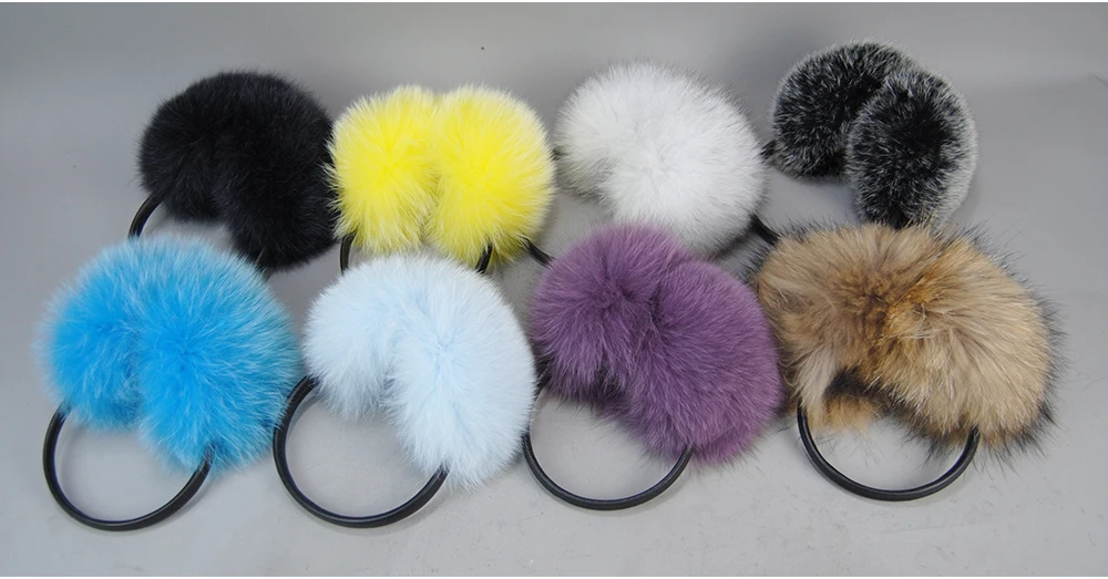 New Winter Real Fox Fur Earmuffs for Women Natural Fox Fur Scarves Dual use Genuine Warmer Plush EarMuff Outdoor Solid Fur Scarf