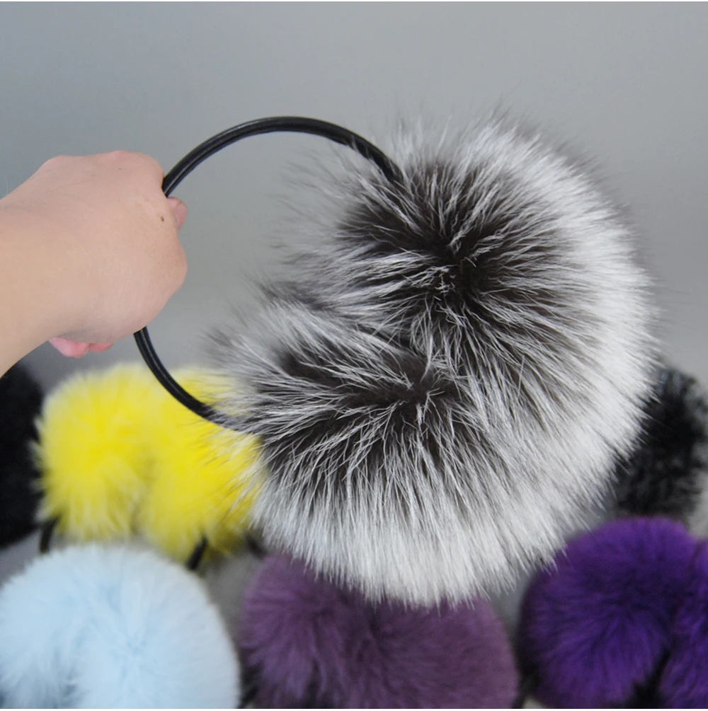 New Winter Real Fox Fur Earmuffs for Women Natural Fox Fur Scarves Dual use Genuine Warmer Plush EarMuff Outdoor Solid Fur Scarf