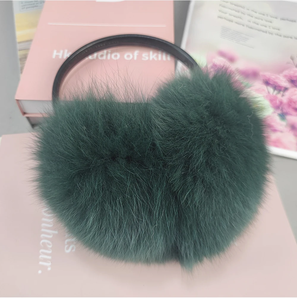 New Winter Real Fox Fur Earmuffs for Women Natural Fox Fur Scarves Dual use Genuine Warmer Plush EarMuff Outdoor Solid Fur Scarf