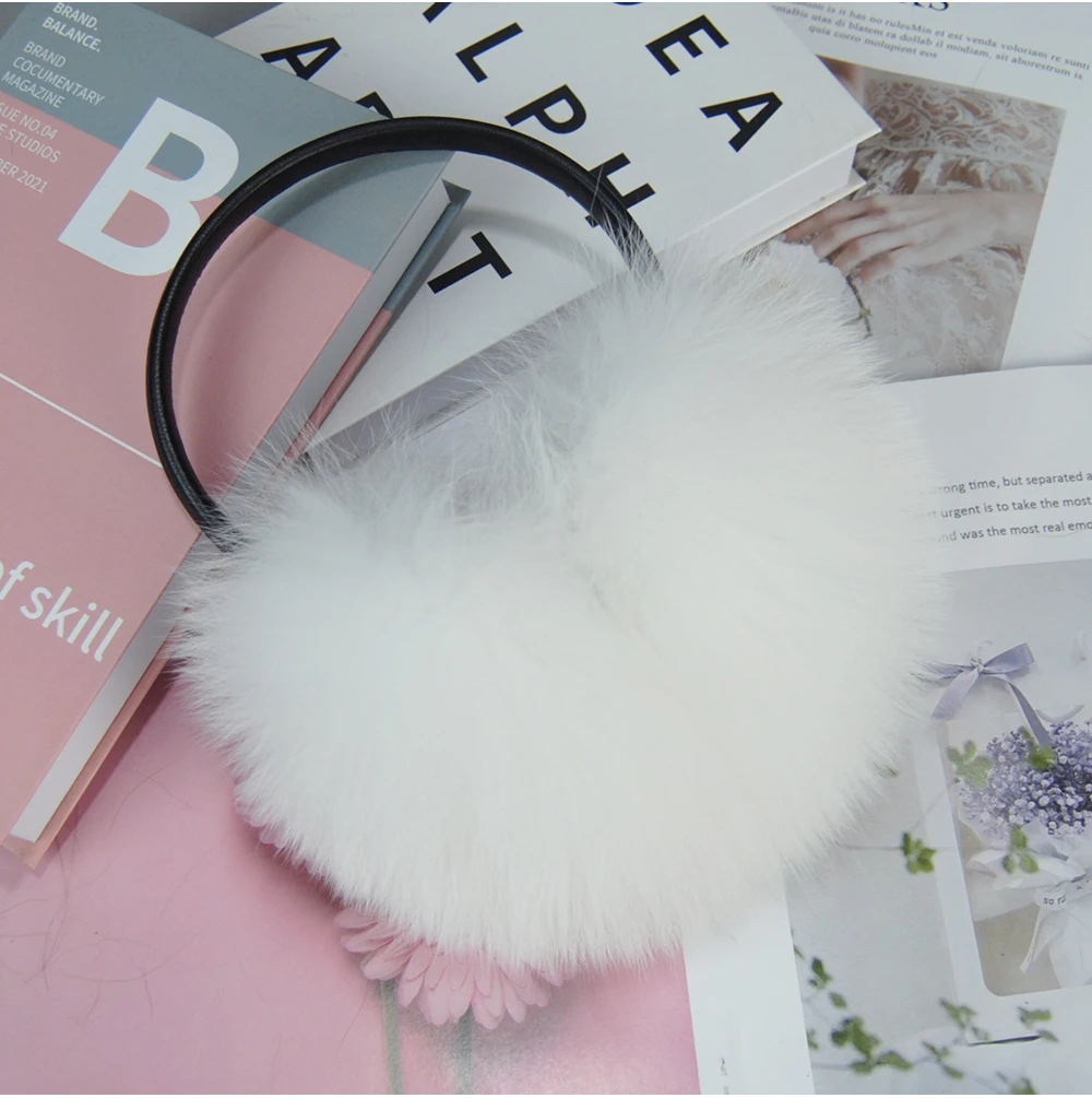 New Winter Real Fox Fur Earmuffs for Women Natural Fox Fur Scarves Dual use Genuine Warmer Plush EarMuff Outdoor Solid Fur Scarf