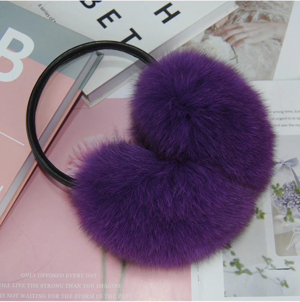 New Winter Real Fox Fur Earmuffs for Women Natural Fox Fur Scarves Dual use Genuine Warmer Plush EarMuff Outdoor Solid Fur Scarf