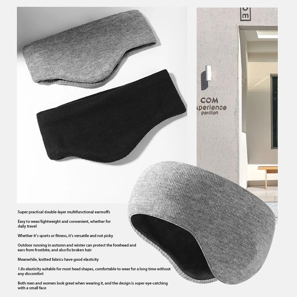 Ear Warmers Headband For Men Women Winter Thicken Ear Muff Moisture Wicking Ski Sport Headband Cold-Proof Comfy Soft Earmuffs