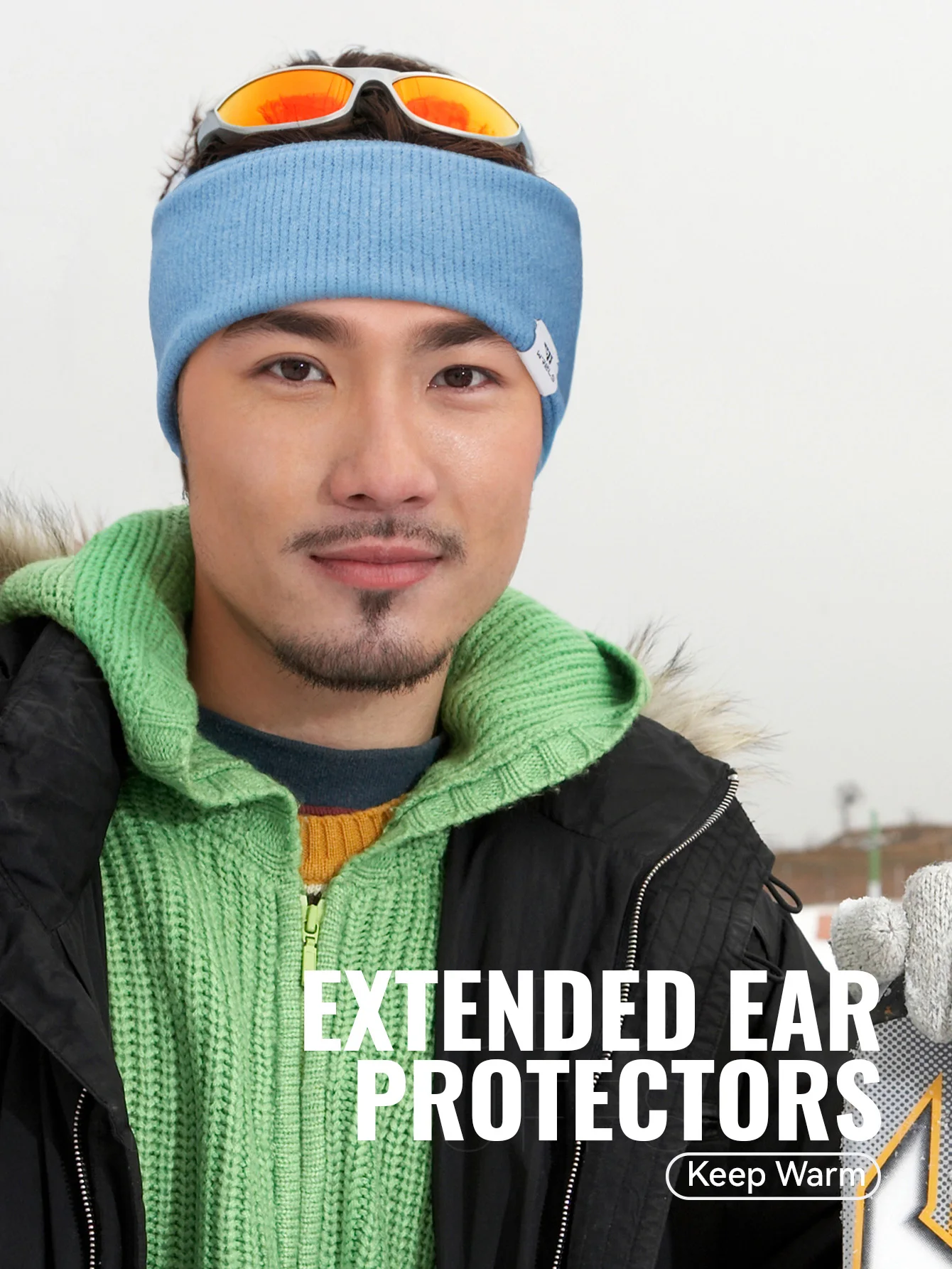 WRELS Fleece Ear Warmer Muffs Headband Ear Muffs Yoga Warm Stretchy Thermal Ear Muffs Men Women Cold Weather Windproof Earmuffs