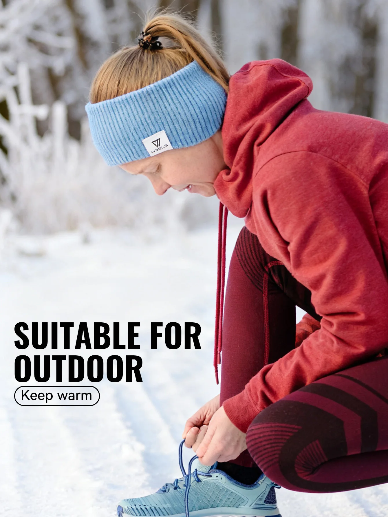 WRELS Fleece Ear Warmer Muffs Headband Ear Muffs Yoga Warm Stretchy Thermal Ear Muffs Men Women Cold Weather Windproof Earmuffs