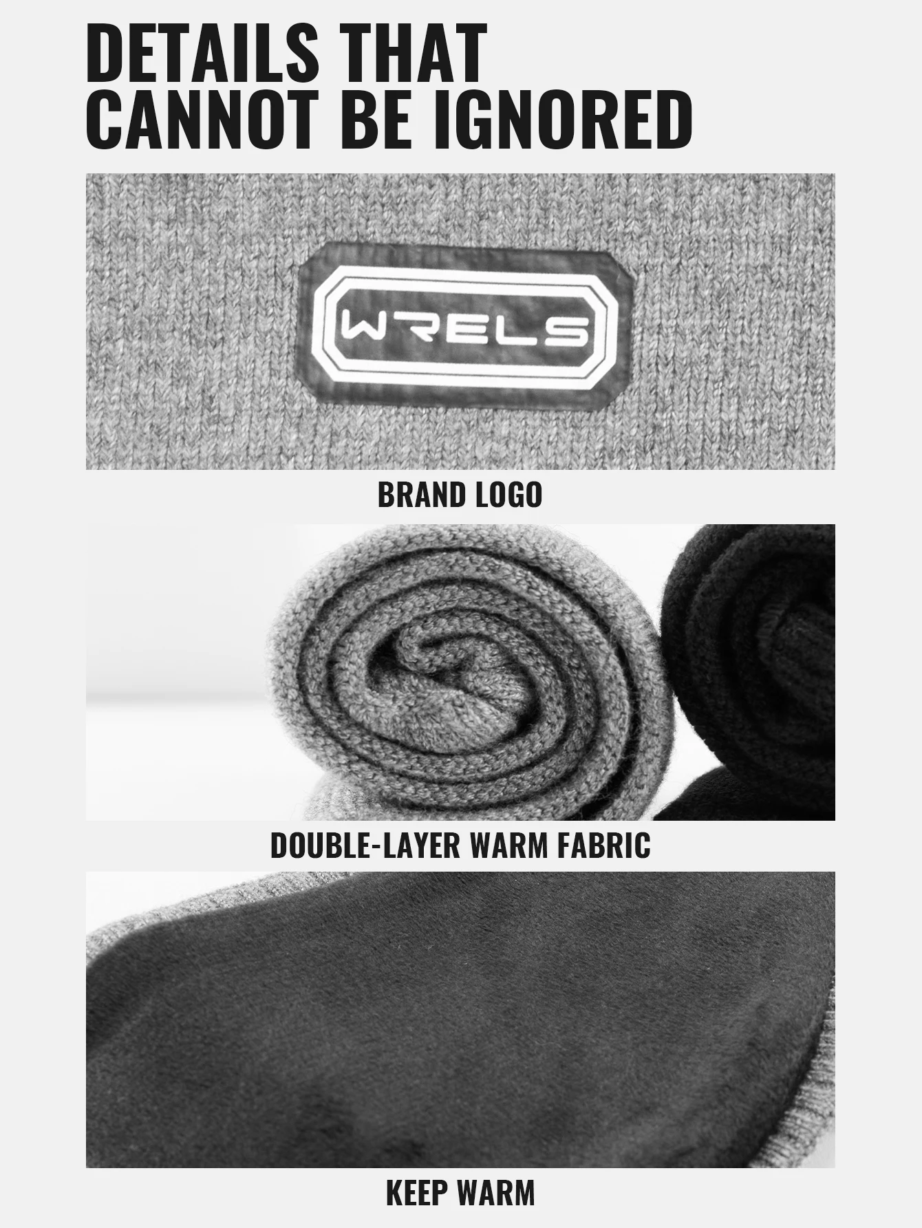 WRELS Ear Warmers Headband Fleece Earmuffs Winter Elastic Anti-Slip Headband Unisex Outdoors Sports Workout Headband Ear Muffs
