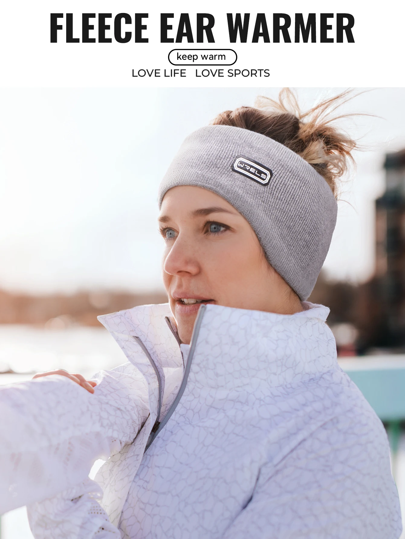 WRELS Ear Warmers Headband Fleece Earmuffs Winter Elastic Anti-Slip Headband Unisex Outdoors Sports Workout Headband Ear Muffs