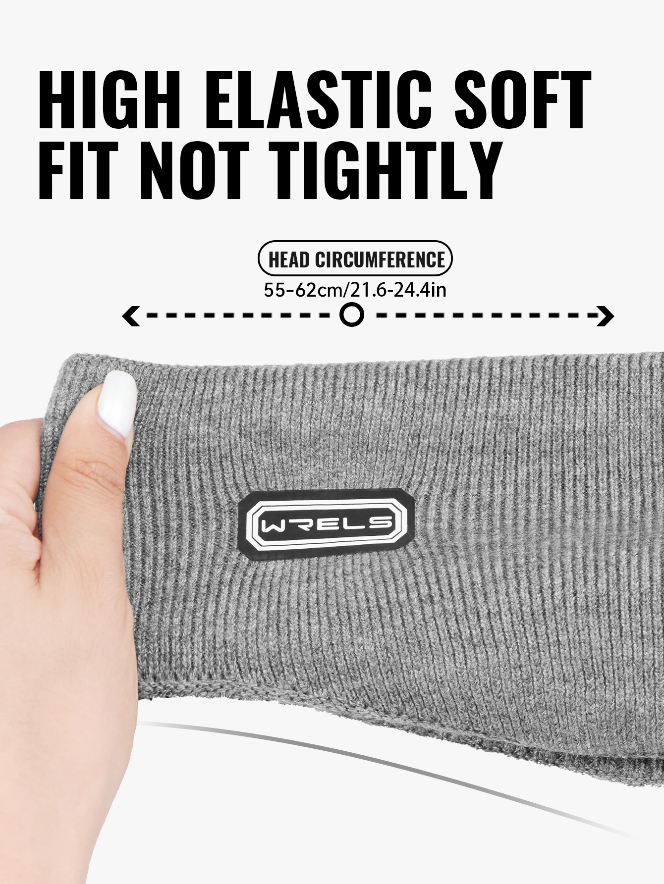 WRELS Ear Warmers Headband Fleece Earmuffs Winter Elastic Anti-Slip Headband Unisex Outdoors Sports Workout Headband Ear Muffs