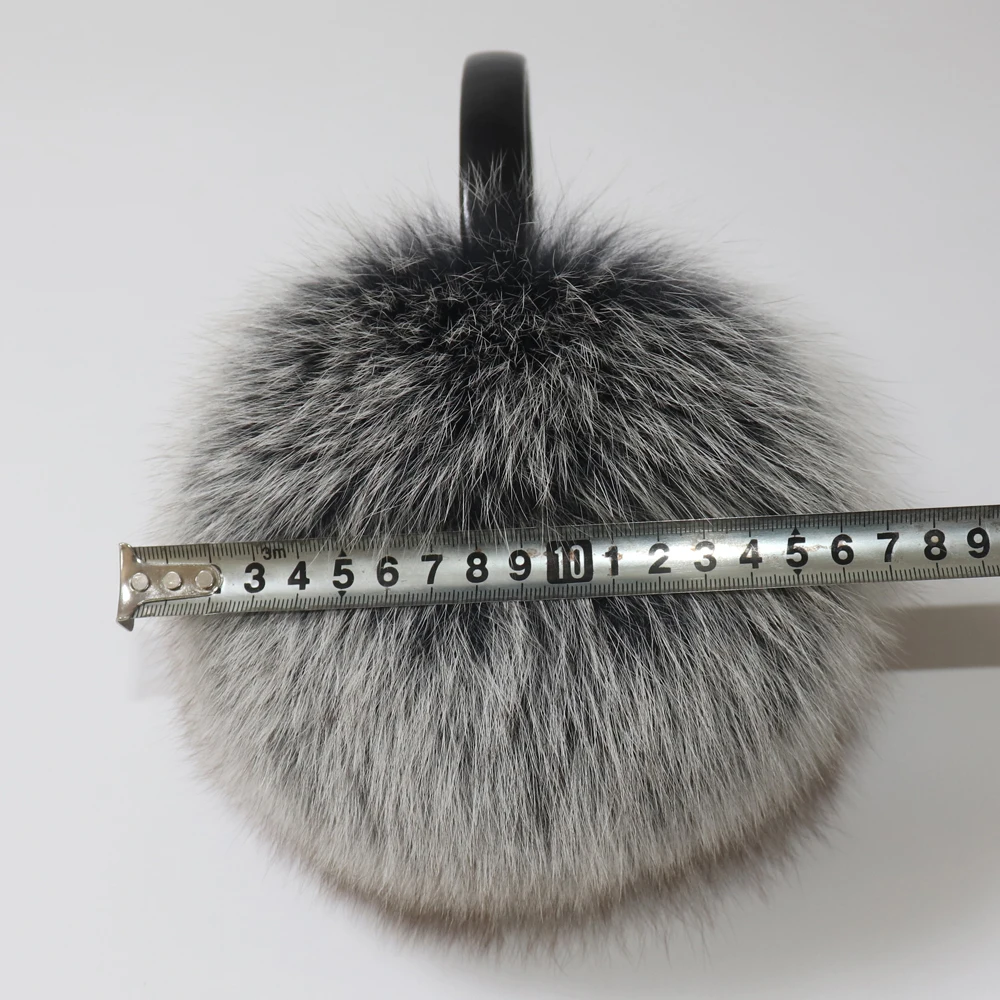 New 100% Natural Fox Fur Earlaps Fashion Women Fluffy Real Fox Fur Earmuffs Winter Lady Big Pompoms Fox Fur Plush Ear Muff