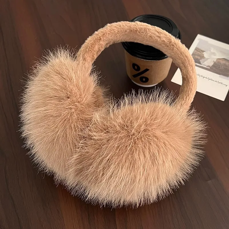 1pc Solid color Earmuffs Unisex Winter Foldable Earmuffs Plush Faux Fur Ear Muffs Warmers for Women and Men Ear Protection Cover