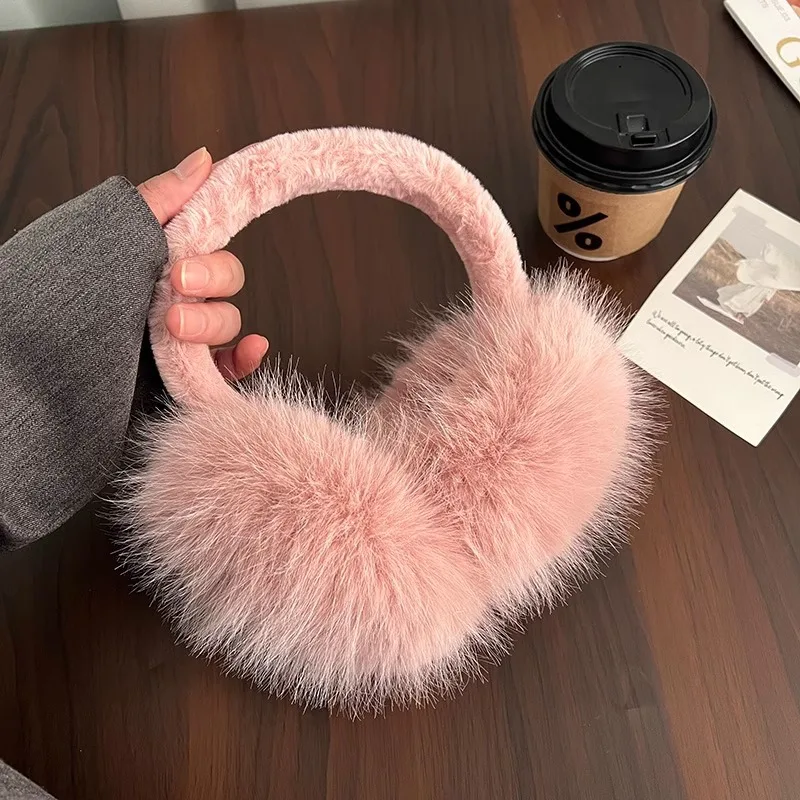 1pc Solid color Earmuffs Unisex Winter Foldable Earmuffs Plush Faux Fur Ear Muffs Warmers for Women and Men Ear Protection Cover