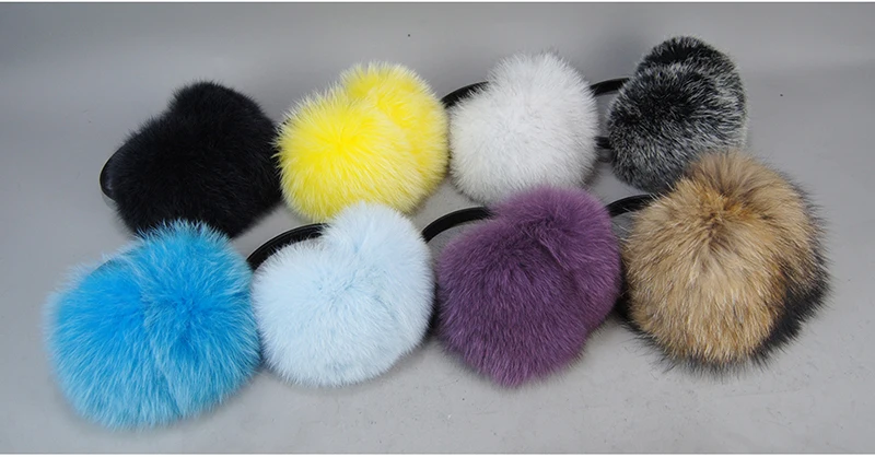 New Style Luxury Ladies Fox Fur Earmuffs Winter Women Warm Real Fox Fur Earmuffs Girl's Earlap Ultra Large Ladies Plush Earmuff