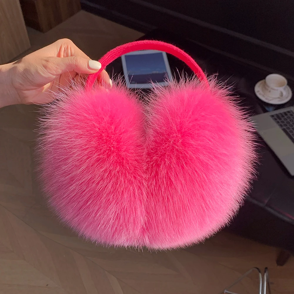 New Winter Real Fox Fur Earmuffs for Women Natural Fox Fur Scarves Dual Use Genuine Warmer Plush EarMuff Outdoor Solid Fur Scarf