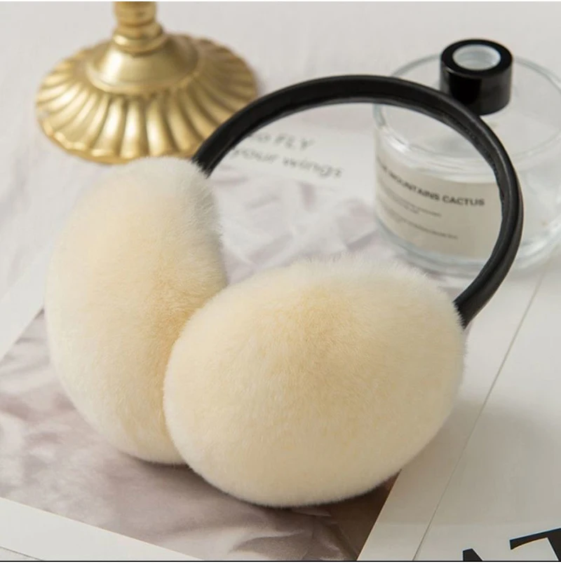 Natural 100% Rex Rabbit Fur Earmuffs Fashion Women Warm Russia Winter Real Fur Earmuffs Children Ear Cover fur Earlap Girl