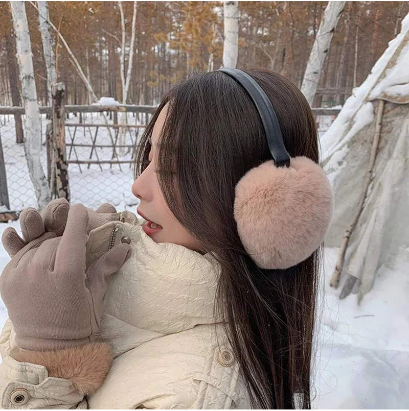 Natural 100% Rex Rabbit Fur Earmuffs Fashion Women Warm Russia Winter Real Fur Earmuffs Children Ear Cover fur Earlap Girl