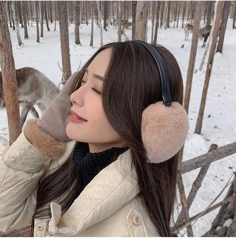 Natural 100% Rex Rabbit Fur Earmuffs Fashion Women Warm Russia Winter Real Fur Earmuffs Children Ear Cover fur Earlap Girl