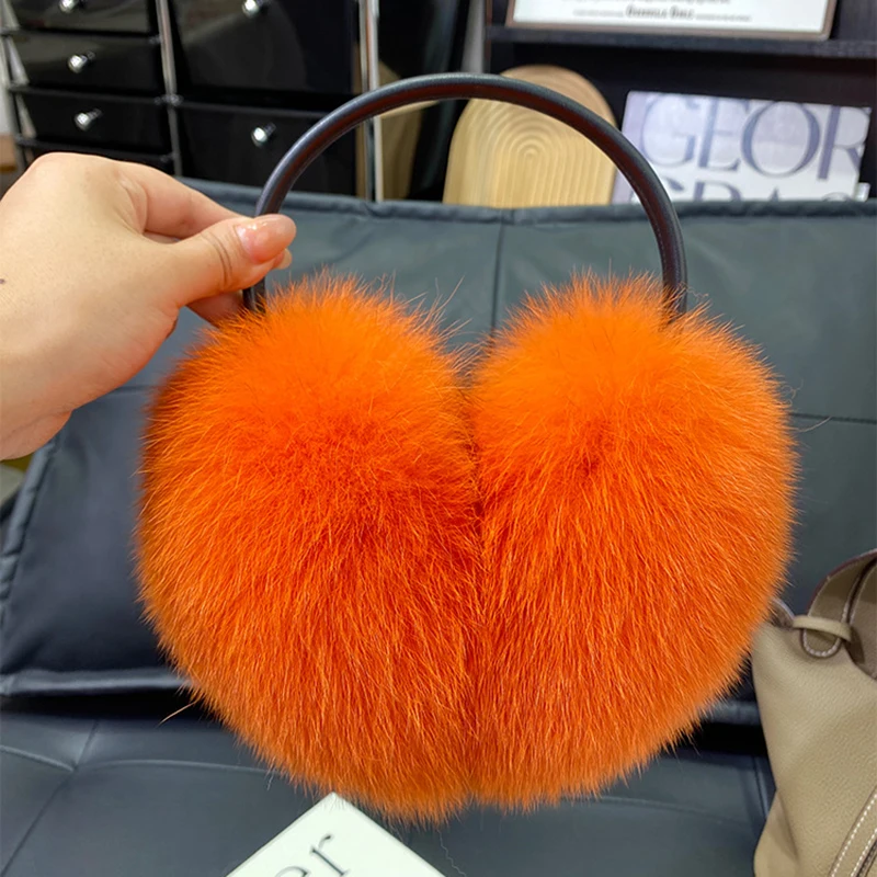 2026 Women Real Fox Fur Ear Cover Warm Winter Earmuffs Headwear Ear Muffs Earmuffs Cold Ear Warmer Ear Protection Headband
