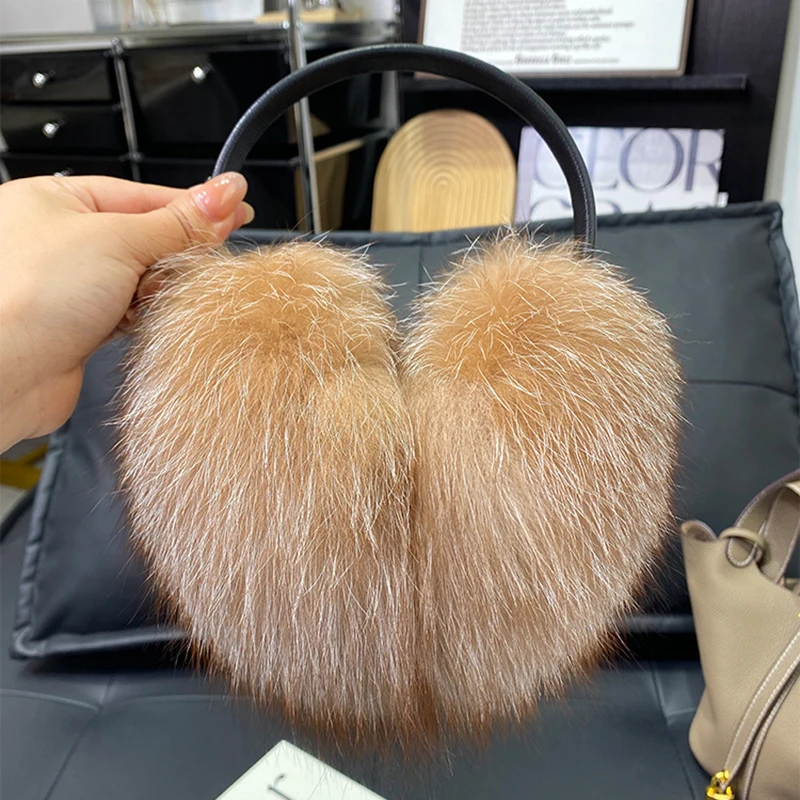 2026 Women Real Fox Fur Ear Cover Warm Winter Earmuffs Headwear Ear Muffs Earmuffs Cold Ear Warmer Ear Protection Headband