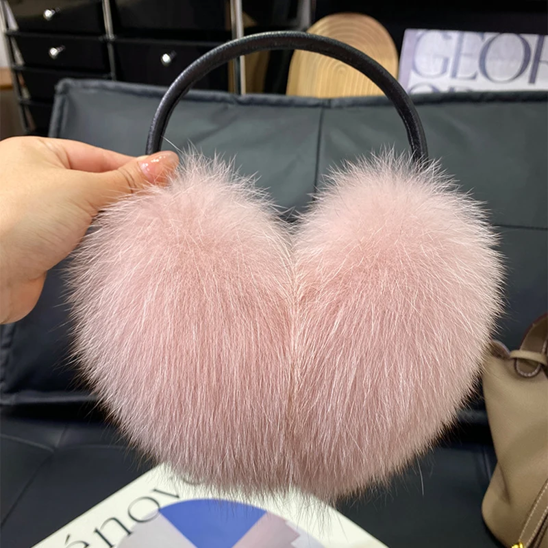 2026 Women Real Fox Fur Ear Cover Warm Winter Earmuffs Headwear Ear Muffs Earmuffs Cold Ear Warmer Ear Protection Headband