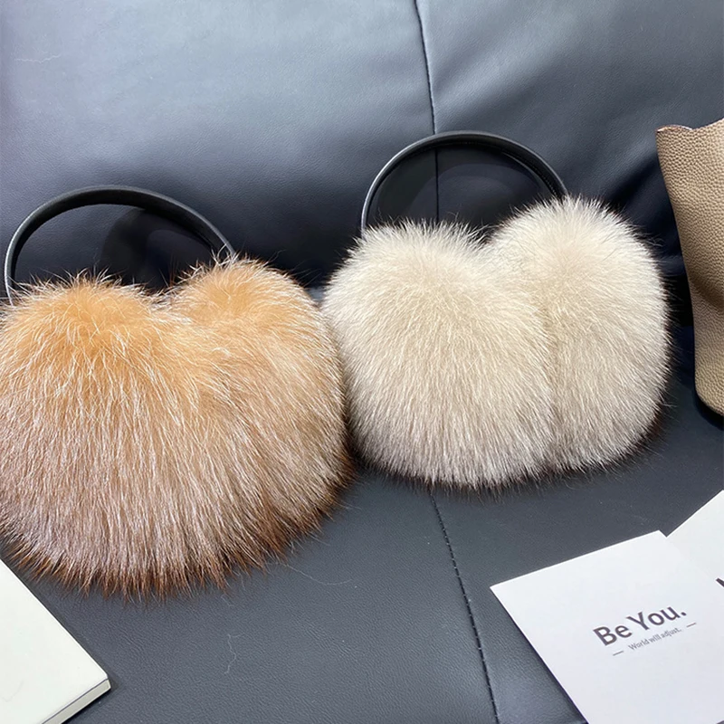 2026 Women Real Fox Fur Ear Cover Warm Winter Earmuffs Headwear Ear Muffs Earmuffs Cold Ear Warmer Ear Protection Headband