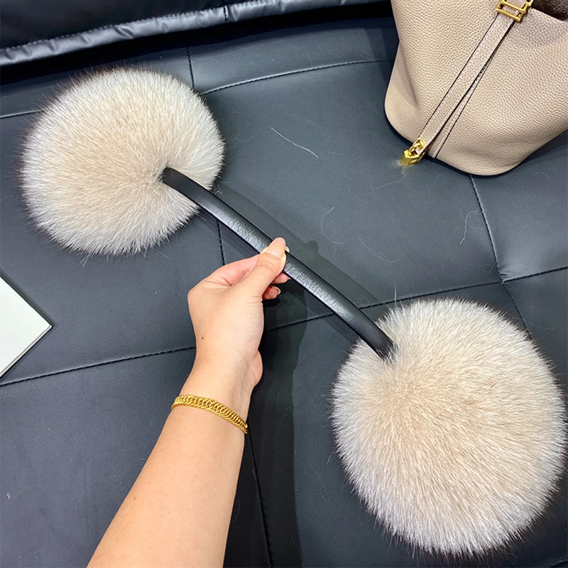 2026 Women Real Fox Fur Ear Cover Warm Winter Earmuffs Headwear Ear Muffs Earmuffs Cold Ear Warmer Ear Protection Headband