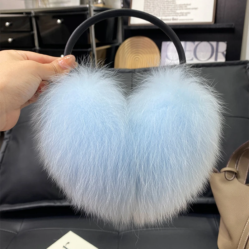 2026 Women Real Fox Fur Ear Cover Warm Winter Earmuffs Headwear Ear Muffs Earmuffs Cold Ear Warmer Ear Protection Headband