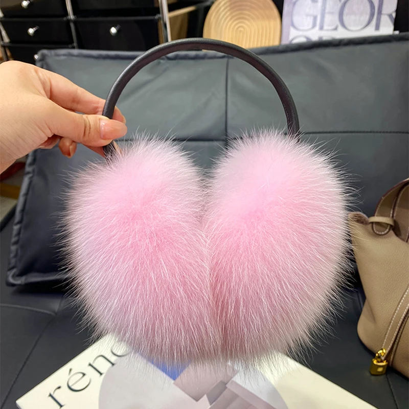 2026 Women Real Fox Fur Ear Cover Warm Winter Earmuffs Headwear Ear Muffs Earmuffs Cold Ear Warmer Ear Protection Headband