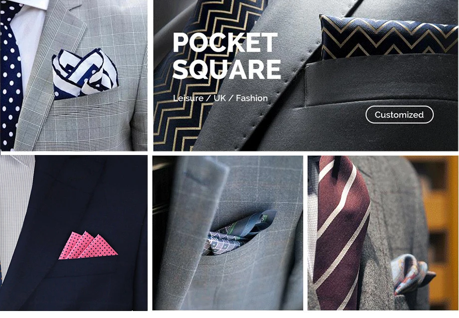 New Men Pocket Square Handkerchief Accessories Paisley Dot Vintage Business Suit Hanky Breast Scarf 30*30cm Gift