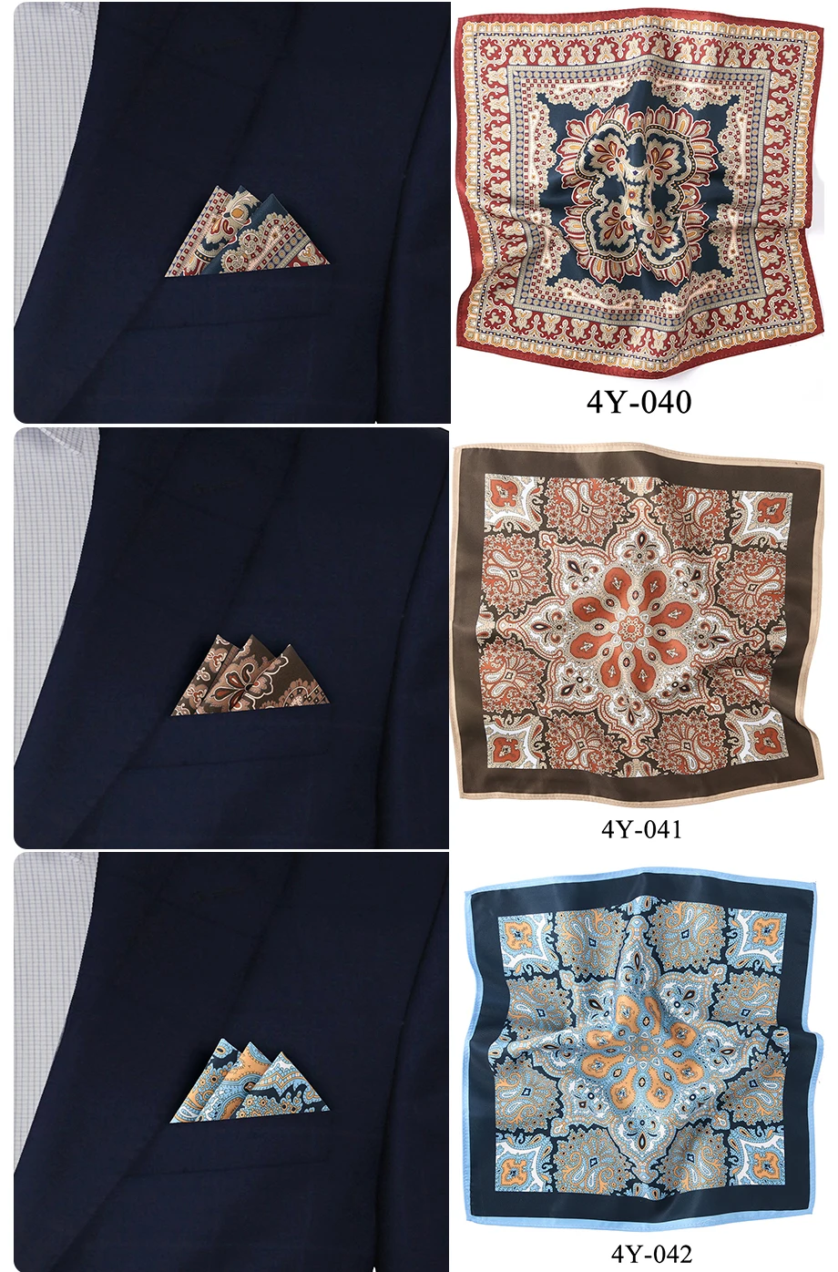 New Men Pocket Square Handkerchief Accessories Paisley Dot Vintage Business Suit Hanky Breast Scarf 30*30cm Gift