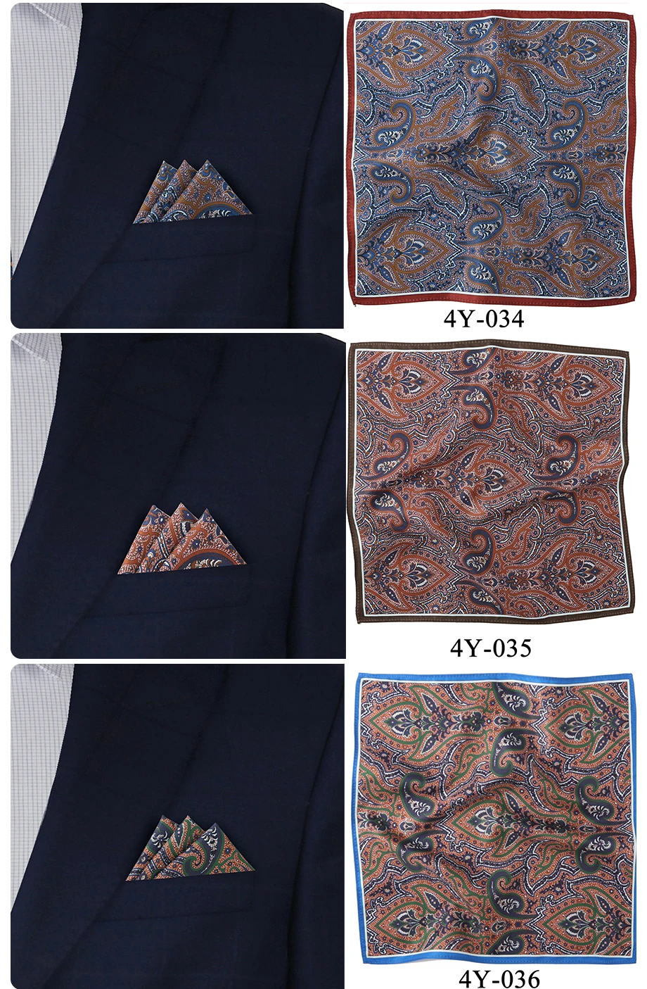 New Men Pocket Square Handkerchief Accessories Paisley Dot Vintage Business Suit Hanky Breast Scarf 30*30cm Gift