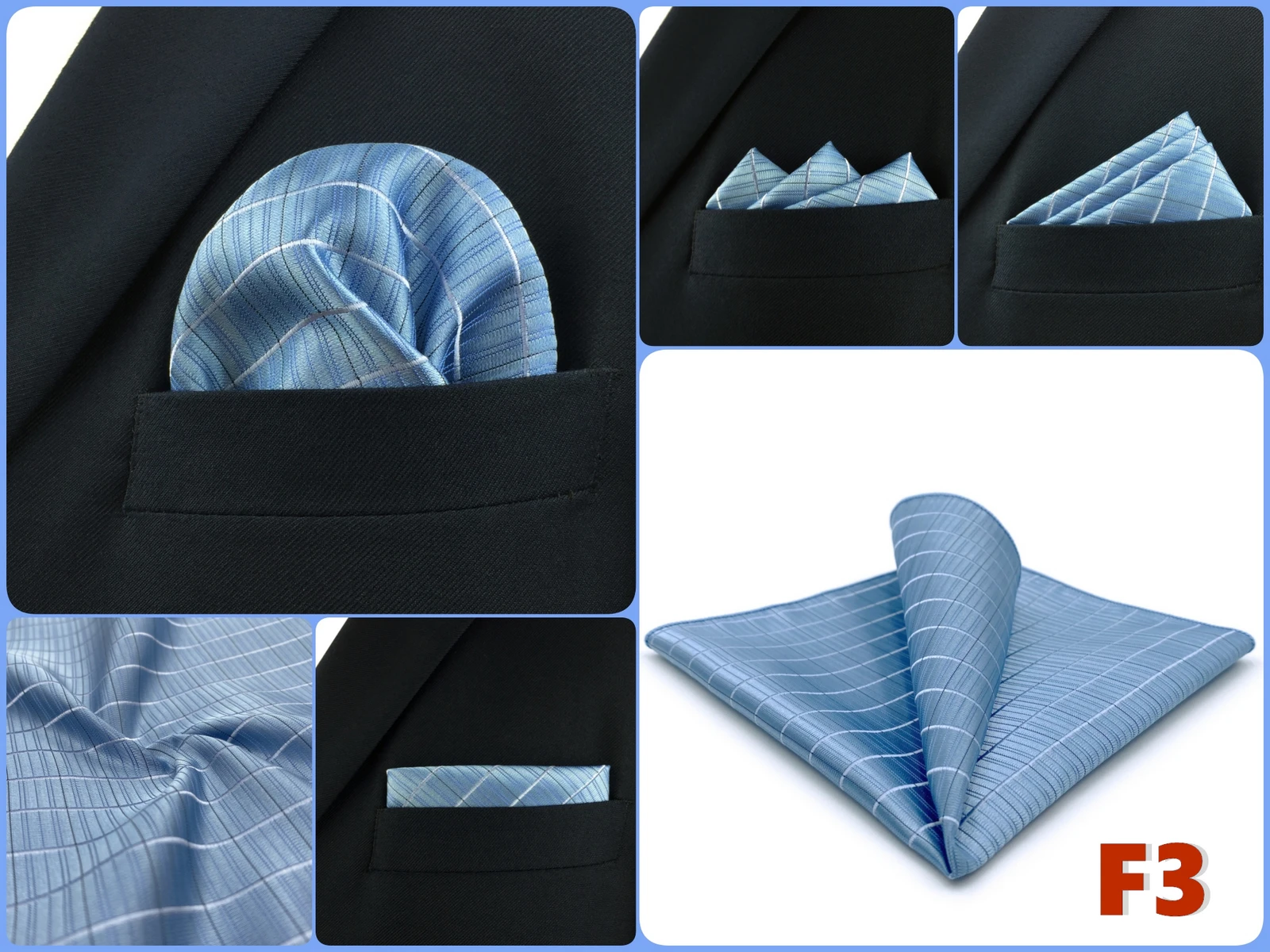 Mens Navy Blue Pocket Square Handkerchief Dark Royal Blue Paisley Floral Suit Pocket Towel Hanky Business Wedding Accessories