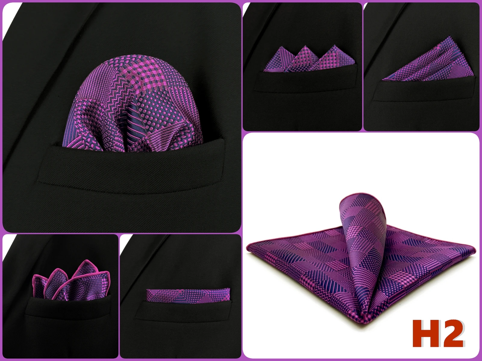 Mens Navy Blue Pocket Square Handkerchief Dark Royal Blue Paisley Floral Suit Pocket Towel Hanky Business Wedding Accessories